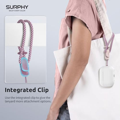 SURPHY 2 Pack Phone Lanyard, Phone Wrist Strap for Case, Camera Wrist Strap - color: Pink & Lilac Purple