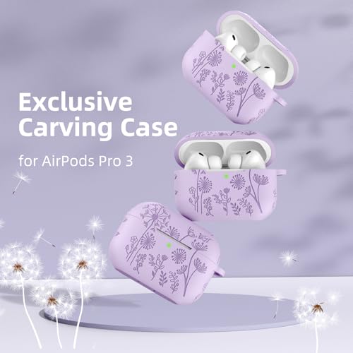 Lerobo for AirPods Pro 3 Case with Cleaner Kit & Keychain, Lavender - color: A-Lavender, size: AirPods Pro 3