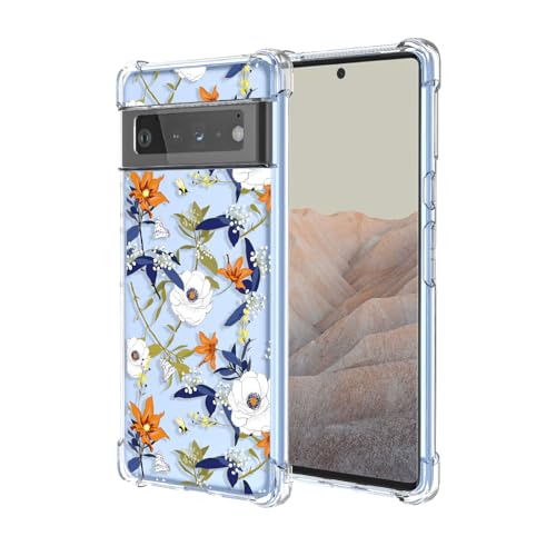 Case for Pixel 6 Google 6 Clear Flower Phone Case Soft TPU Shockproof Bumper Anti-Scratch Protective Phone Cover for Google Pixel 6,Colorful Flowers - color: Colorful flowers, size: For Google Pixel 6