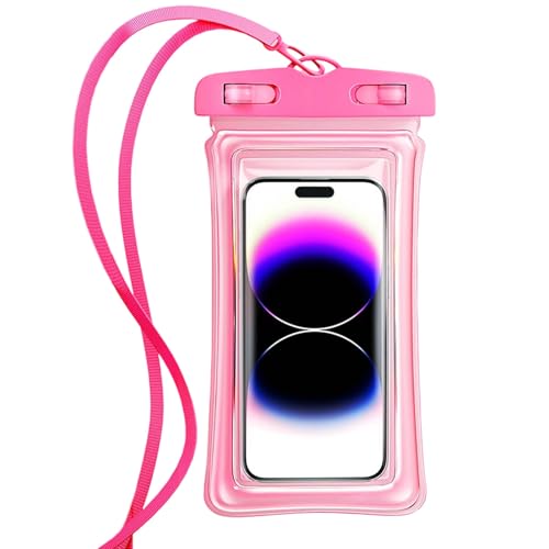 Universal Phone Dry Bag Waterproof Case for Smartphone, Touch Screen Friendly Floatable Pouch for Swimming Beach Boating Kayak (Pink) - color: Pink