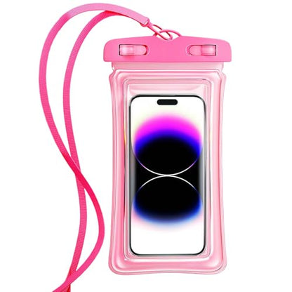 Universal Phone Dry Bag Waterproof Case for Smartphone, Touch Screen Friendly Floatable Pouch for Swimming Beach Boating Kayak (Pink) - color: Pink