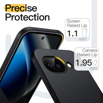 JETech Slim Case for Google Pixel 10a, Anti-Slip, Black | Soft TPU Design, Matte Finish, Shockproof Protection - color: Black