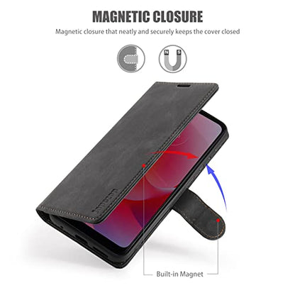Moto G Power 2022 Wallet Case with [RFID Blocking],Black | Card Holder, Kickstand, Magnetic, Soft Leather Flip Case Wallet for Moto G Power 2022 6.5 Inch - color: Black, size: Moto G Power 2022 6.5 inch