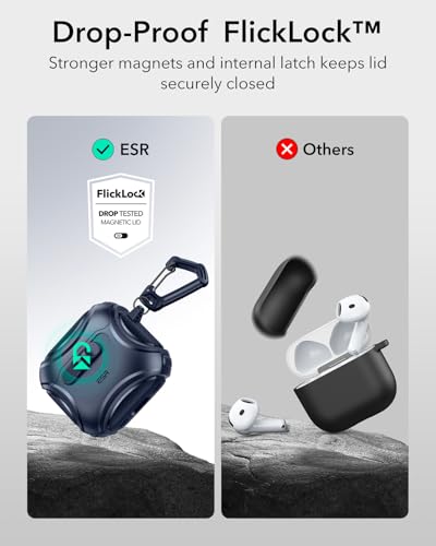 ESR for AirPods 5/4 Case, Compatible with MagSafe, Drop-Proof Lock, Blue - color: Blue, size: AirPods 5&4 Case