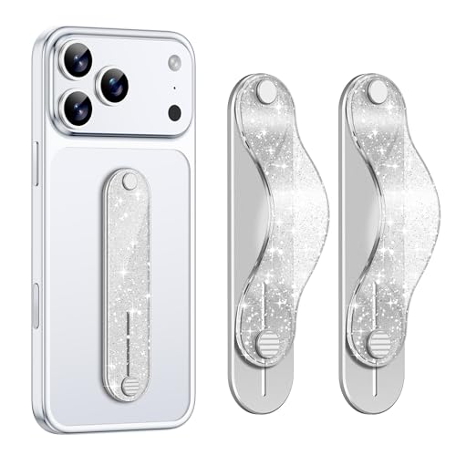 GripMate Phone Grip Holder, Finger Strap Stand, Metal Aluminum Alloy Kickstand with Soft TPU Loop - Universal Ultra Slim Comfortable Hand Grip for iPhone Samsung and Most Smartphones, (Silver 2 Pack) - color: Silver 2pcs