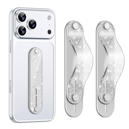 GripMate Phone Grip Holder, Finger Strap Stand, Metal Aluminum Alloy Kickstand with Soft TPU Loop - Universal Ultra Slim Comfortable Hand Grip for iPhone Samsung and Most Smartphones, (Silver 2 Pack) - color: Silver 2pcs