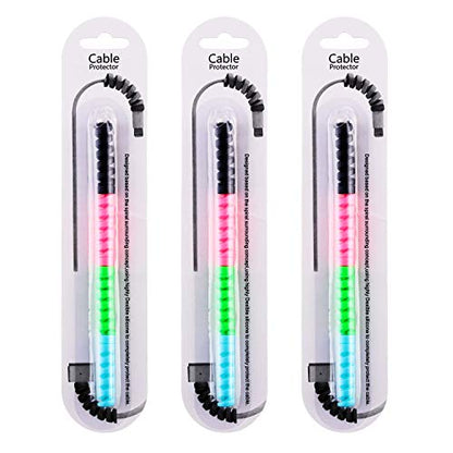 Jetec 12 Pieces Highly Flexible Silicone Micro USB Protector, Mouse Cable Protector, Suit for All Cell Phones, Computers and Chargers (Black, Pink, Blue, Green) - color: Black, Pink, Blue, Green
