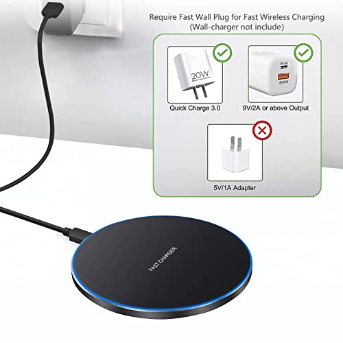 Fast Wireless Charger,25W Wireless Charging Induction Pad for iPhone 18/Duo - color: Black