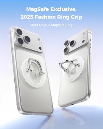 SUPERONE for MagSafe Phone Grip, Adjustable Magnetic Phone Ring Holder - color: 1 Pc White