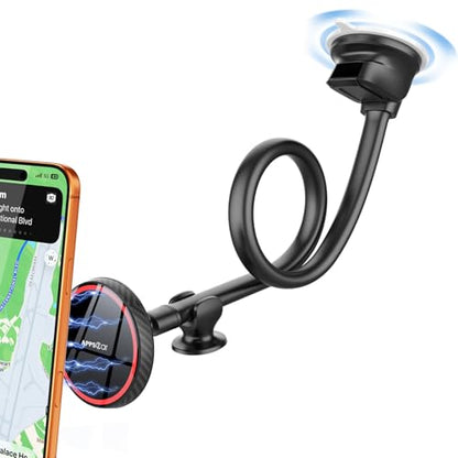 APPS2Car Cell Phone Car Mount for MagSafe, 14'' Windshield Phone Mount - color: Black