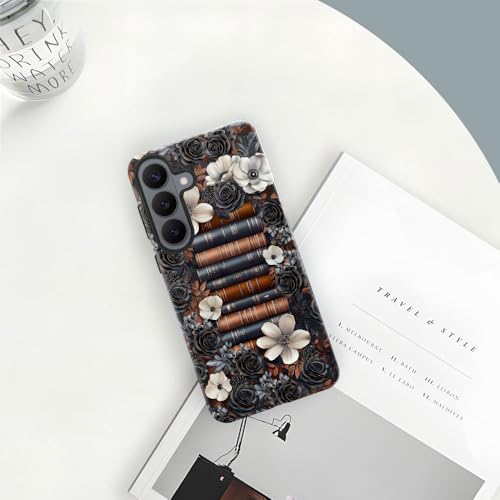 Case for Samsung Galaxy S26,Camera Protection Soft Glossy Phone Case - Book Flowers Retro - color: Book Flowers Retro, size: Samsung Galaxy S26