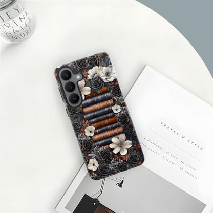 Case for Samsung Galaxy S26,Camera Protection Soft Glossy Phone Case - Book Flowers Retro - color: Book Flowers Retro, size: Samsung Galaxy S26