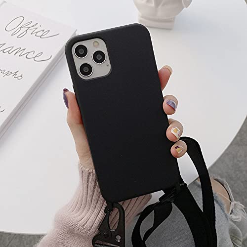 Compatible with iPhone 6/7/8/SE2/SE3,Crossbody Phone Case with Lanyard Cute Soft Silicone Case with Adjustable Shoulder Strap Shockproof Protector Compatible with Women Girls Black - color: Black, size: iPhone 6/7/8/SE2/SE3