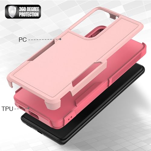 for Samsung Galaxy S21 Ultra Case: Dual Layer Protective Heavy Duty Cell Phone Cover Shockproof Rugged with Screen Protector - Military Protection Bumper Tough - Samsung Galaxy S21 Ultra 5G, Pink - color: Pink (PC) + Pink (TPU)
