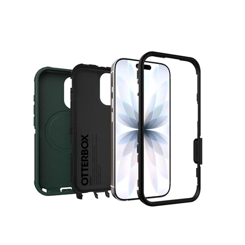 OtterBox iPhone 17 (Only) - Defender Series Case - Roasted Cashew Mist (Green & Black) - Snaps on MagSafe - Tough - Rugged & Durable - color: Roasted Cashew Mist (Green & Black), style: iPhone 17
