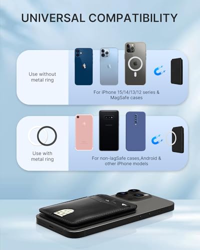 typecase Magnetic Wallet Compatible with Magsafe: Magnetic Phone Wallet & Card Holder for Apple iPhone 16 15 14 13 12 Pro Max - Adjustable Mag Safe Wallet Stand with 4 Card Slots - Black