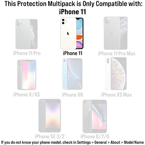 Scooch® Tempered Glass Multipack for iPhone 11, 3 Screen Protectors and 2 Camera Lens Protectors, Premium 9H Tempered Glass, Anti-Scratch, Anti-Fingerprint, Impact Resistant - size: iPhone 11