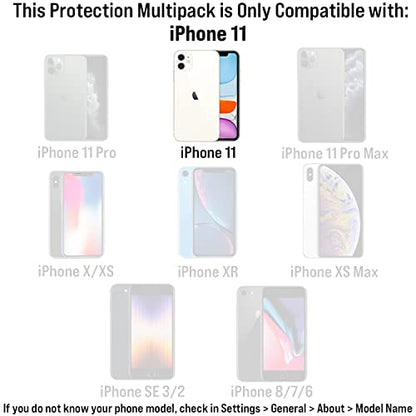 Scooch® Tempered Glass Multipack for iPhone 11, 3 Screen Protectors and 2 Camera Lens Protectors, Premium 9H Tempered Glass, Anti-Scratch, Anti-Fingerprint, Impact Resistant - size: iPhone 11
