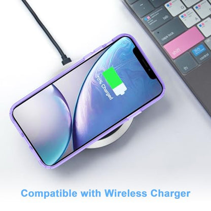 JJGoo Compatible with iPhone XR Case Clear Soft Transparent Shockproof Protective Slim Thin Bumper Phone Cover for XR, Clear Purple - color: Purple