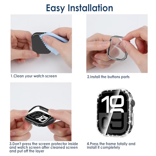 Simpeak 5 Pack Bling Screen Protector Case Compatible with Apple Watch Series 10 46mm, Protector Case Replacement for iWatch Series 11 10 (46mm) - size: 46mm(Series11/10)
