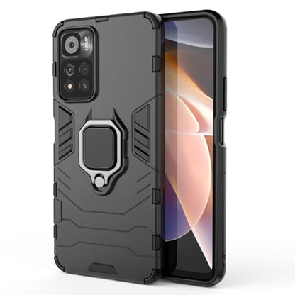 Max Power Digital Magnet Case for Xiaomi Redmi Note 11 Pro Shockproof Hard Phone Cover with Grip, Metal Ring Kickstand Bumper Shell [Compatible with Magnetic Car Mount] (Black) - color: Black, size: Xiaomi Redmi Note 11 Pro