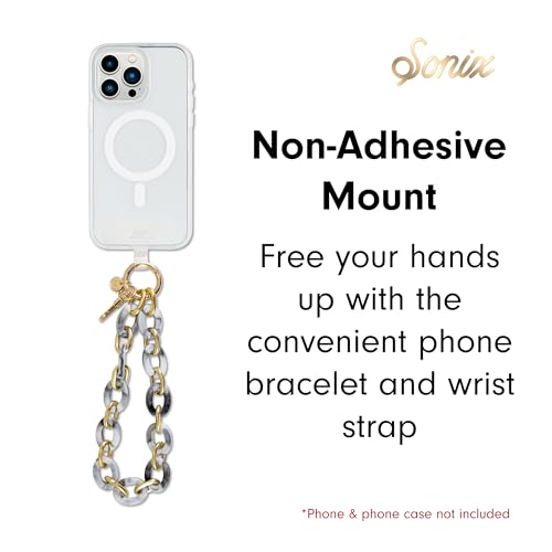 Sonix Phone Wristlet - Detachable Universal Smartphone Wrist Strap, Hands-Free Lanyard Cellphone Bracelet with Tether Tab - color: Grey Marble