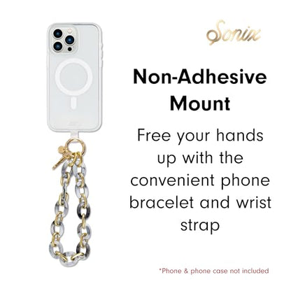 Sonix Phone Wristlet - Detachable Universal Smartphone Wrist Strap, Hands-Free Lanyard Cellphone Bracelet with Tether Tab - color: Grey Marble