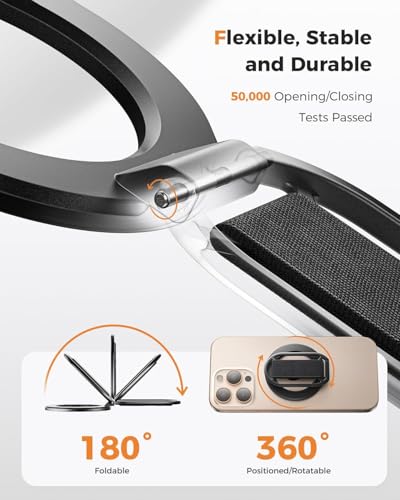 SUPERONE for MagSafe Phone Grip Kickstand, Removable Magnetic Ring Holder - color: Dark Gray