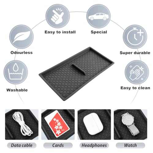 SKTU for 2026 Nissan Pathfinder Wireless Charging Mat 2026+ Pathfinder SV Wireless Charging Pad Nissan Pathfinder 2026 Accessories Rubber Non-Slip Console Mat (Only for Pathfinder SV) - color: 2026+ Pathfinder SV Wireless Charging Mat