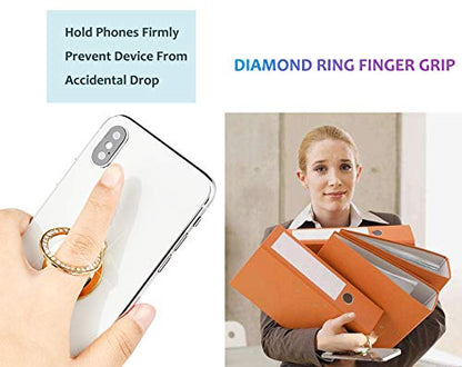 Glitter Bling Bling Phone Ring Holder,Sparkle Phone Ring Artificial Diamond Kickstand,Rhinestone Cell Phone Finger Ring Grip for Women for Almost All Phones,Pad(Gold) - color: Gold