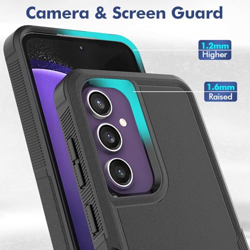 Dionsibei Designed for Samsung Galaxy A52 5G Case 2 in 1 Military Grade Drop Heavy Duty Rugged Shockproof Protective Cover Case for Galaxy A52 5G Phone Case (Black) - color: Black