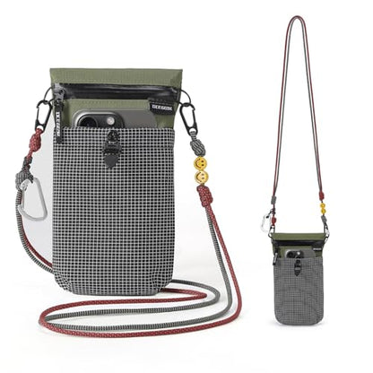 Cell Phone Bag with Strap Lightweight Crossbody Phone Purse with Nylon Lanyard Fits iPhone 12-17 for Travel Casual Walking - color: Green