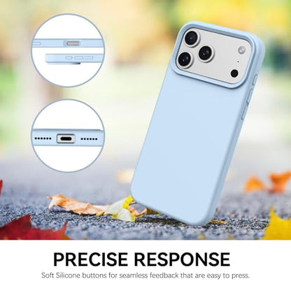 GUAGUA Compatible with iPhone 17 Pro Max Case 6.9 Inch Liquid Silicone Soft Gel Slim Thin Microfiber Lining Cushion Texture Cover Shockproof Protective Phone Case for iPhone 17 Pro Max, Light Blue - color: Light Blue, size: iPhone 17 Pro Max