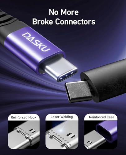 USB C to C Cable 100W Fast Charging 10FT, 2Pack USBC to USB C iPhone Cable - color: Purple, size: 10FT 2Pack, style: 100W USB C to USB C