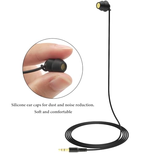 GEEKRIA Sleep Earplugs, 6.6 ft / 200cm Mono Earbud Single Ear Noise Isolating Earphone, 3.5 mm Tangle-Free Sleep Headphones for Side Sleepers in-Ear Wired Headphones (Without Mic/Black) - size: 6.6 FT