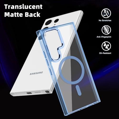 Lunivop for Samsung Galaxy s24 Ultra Case Hard [Compatible with Magsafe Wireless Charging] Yellowing Resistant Magnetic Cover Clear para S 24 Ultra 6.8 '' 5G 2024 Rugged Best Phone Cases Light Blue - color: Light Blue, size: Compatible with Samsung Galaxy