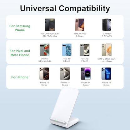 15W Samsung S26 Ultra S25 S24+ Wireless Charger Stand Fast Charging Station