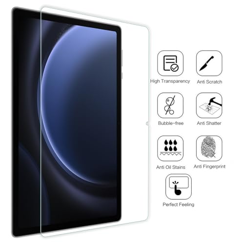 2 Pack Screen Protector Compatible with Samsung Galaxy Tab S10 FE / S9 FE / S9 / S10 Lite 11 Inch, Tempered Glass Film 【Anti Scratch 】【Anti Bubble】 - color: Samsung Galaxy Tab S9 FE 10.9"