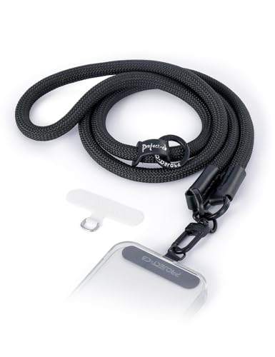 Phone Lanyard 1, Tether Tab 2, Crossbody Cell Phone Lanyard,Rope Lanyard,Universal Adjustable Phone Strap - color: Black-b