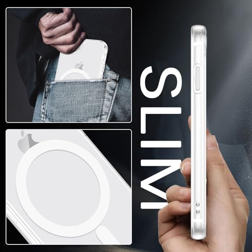 DUEDUE for iPhone 8 Plus Case, iPhone 7 Plus Case Magnetic[Compatible with Magsafe], Translucent Matte Back Protective Cover Shockproof Phone Case for iPhone 7 Plus/8 Plus, White - color: White