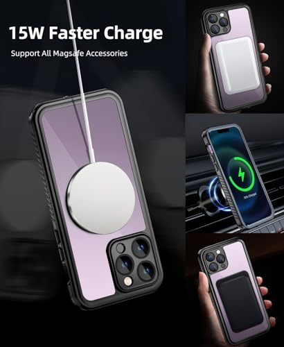 Beeasy for iPhone 14 Pro Max Waterproof Case with Magsafe, IP68 Underwater Military Grade, Phone Case with Shockproof, Dustproof, Rugged 360 Full Body Protection Cover with Built-in Screen Protector - size: iPhone 14 Pro Max (6.7")