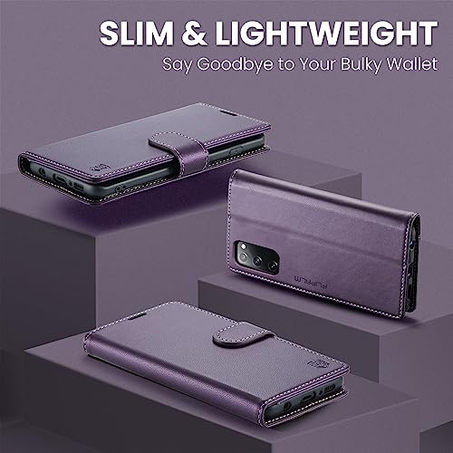 FLIPALM Wallet Case for Samsung Galaxy S20 FE 5G, Purple | Card Holder, RFID Blocking, PU Leather Folio Flip, Kickstand, Protective Shockproof Cover - color: Purple