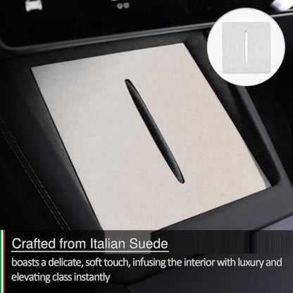 Suede Wireless Charger Pad for Tesla Model 3 24-26 Model Y 25-26 Gray - color: Gray