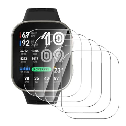 5 Pack Tempered Glass for Amazfit Bip Max 50mm Screen Protector,9H Hardness,Ultra Resistant,Anti-Fingerprints,No Bubbles,HD-Clear,Full Coverage Watch Film for Amazfit Bip Max - color: Amazfit Bip Max