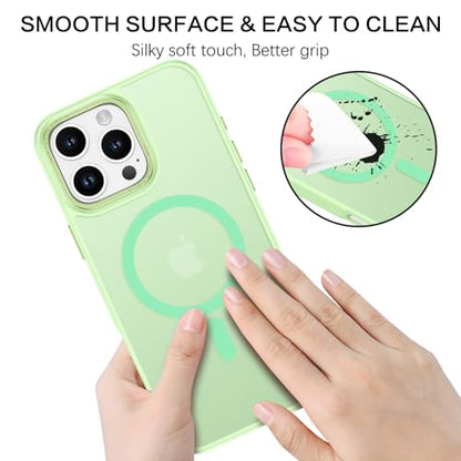 BENTOBEN Magnetic for iPhone 16 Pro Max Case,(Compatible with MagSafe) (Military Grade Drop Protection) Slim Translucent Matte Shockproof with Anti-Fingerprint Phone Case 6.9",Matcha Green - color: Matcha Green