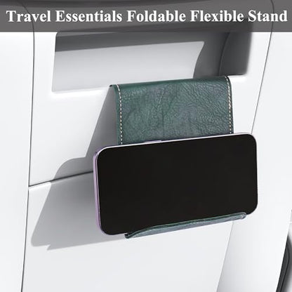 Airplane Travel Essentials for Flying Flex Flap Cell Phone Holder & Flexible Tablet Stand for Desk, Bed, Treadmill, Home & in-Flight Airplane Travel Accessories(1-Crazy Green) - color: 1-Crazy Green
