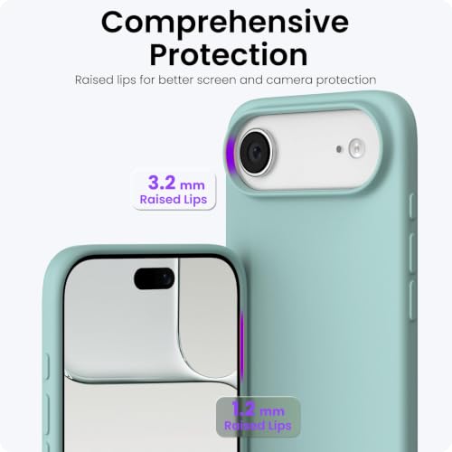 ORNARTO for iPhone Air Case 6.5", Slim Liquid Silicone 3 Layers Soft Gel Rubber Shockproof Protective Cover with Anti-Scratch Microfiber Lining-Whisper Green - color: Whisper Green