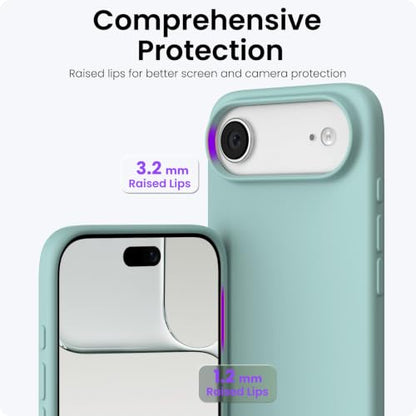 ORNARTO for iPhone Air Case 6.5", Slim Liquid Silicone 3 Layers Soft Gel Rubber Shockproof Protective Cover with Anti-Scratch Microfiber Lining-Whisper Green - color: Whisper Green