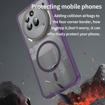 Asuwish Phone Case for Nothing Phone (3a) Pro, Compatible with Magsafe Magnetic, Translucent Matte Anti-fingerprint Back, Military Grade DropProof Shockproof Protective Cell Cover 3 a Women Men Purple - color: Purple