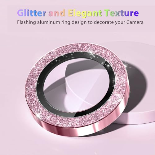 for Samsung Galaxy Z Flip6 Camera Lens Protectors, Glitter Bling Sparkly Camera Cover with Aluminum Edging,Individual Metal Lens Cover [Case Friendly],Bling-Pink - color: Bling-Pink